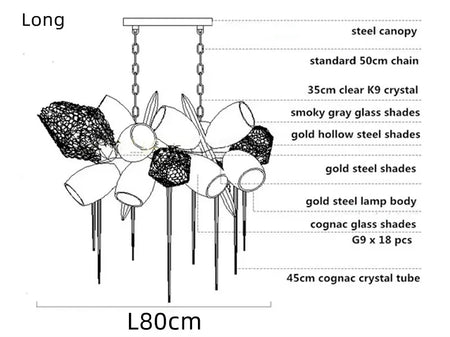 Chandelier - Modern Luxury LED Stainless Steel Crystal Pendant Light Free Bulb SW-36210789 - SWEET-LIGHTS