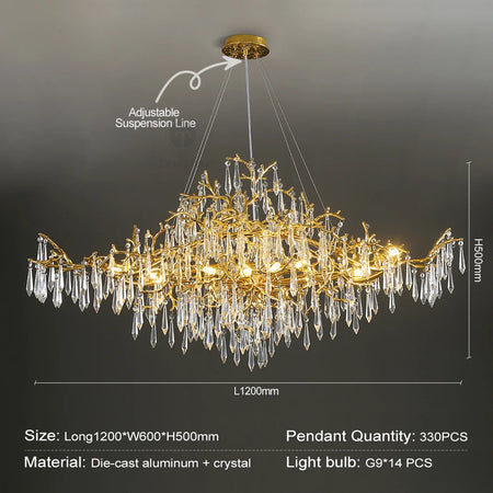 Chandelier - Modern Luxury Crystal Chandelier Gold For Kitchen Dining Living Room Bedroom SW-36210458 - SWEET-LIGHTS