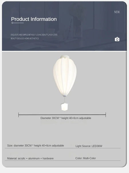 Children Lighting - Cartoon Ceiling Light Hot Air Balloon Lamp SW-36210347 - SWEET-LIGHTS