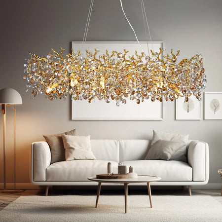 Chandelier - Modern Rectangle Crystal Pendant for Dining Room SW-36210579 - SWEET-LIGHTS