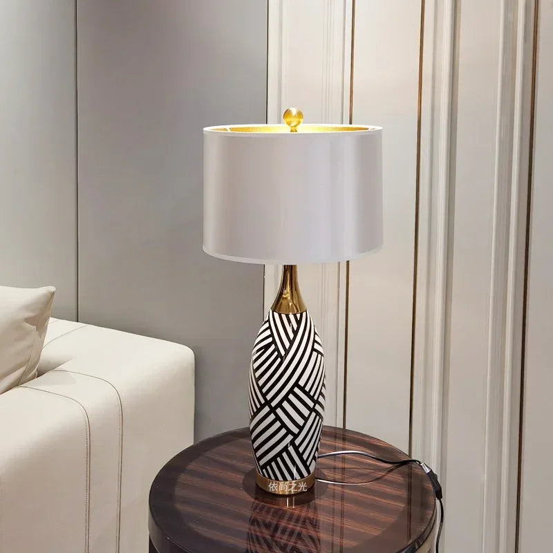 Table Lamp - LED Modern Creative Stripe Design American Desk Light for Home Living Room Bedroom Bedside Decor SW-36210345 - SWEET-LIGHTS