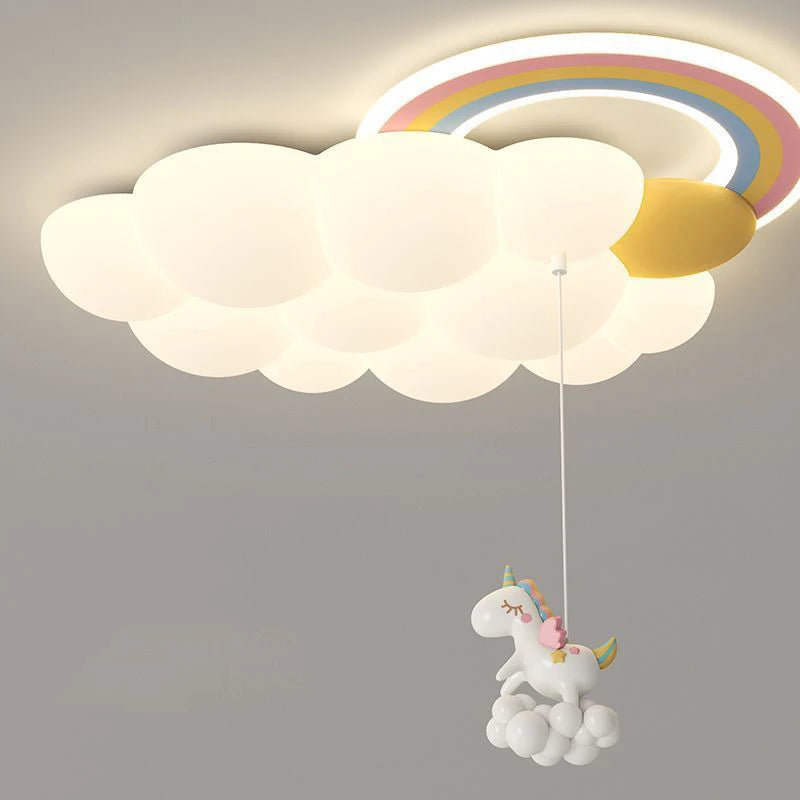 Children Lighting - Cartoon Cloud Rainbow Ceiling Light Bear Horse Rabbit Bedroom Lamps Eye Care Chandelier SW-36210345 - SWEET-LIGHTS