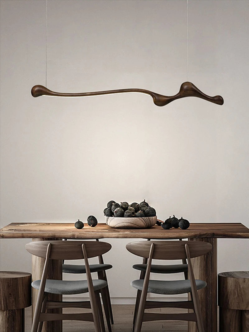 Pendant Light - Modern Ash Wood LED Dimmable Lamp RC/APP SW-36210578 - SWEET-LIGHTS