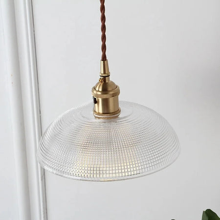 Pendant Light - Japanese Brass Semicircular Glass Chandelier for Bedroom and Dining Room SW-36210456 - SWEET-LIGHTS