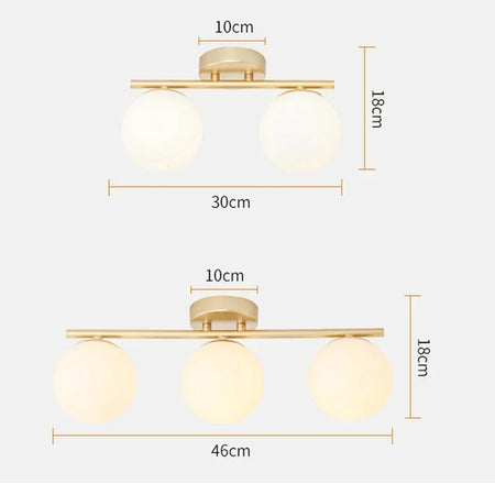 Ceiling Light - Nordic LED Iron Glass Lamp Gold Corridor Aisle SW-36210789 - SWEET-LIGHTS