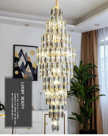 Chandelier - Duplex Building Villa Living Room Crystal Lamp SW-36210457 - SWEET-LIGHTS