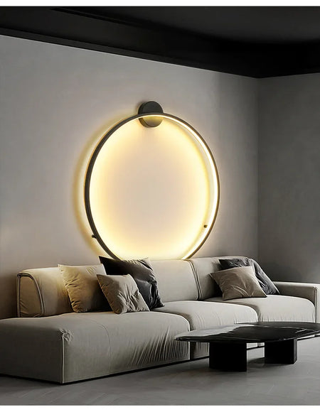 Wall Light - Minimalist Circle Background LED Wall Lamp Indoor Decor Living Room Wall Sconces Bedside Lighting SW-36210456 - SWEET-LIGHTS