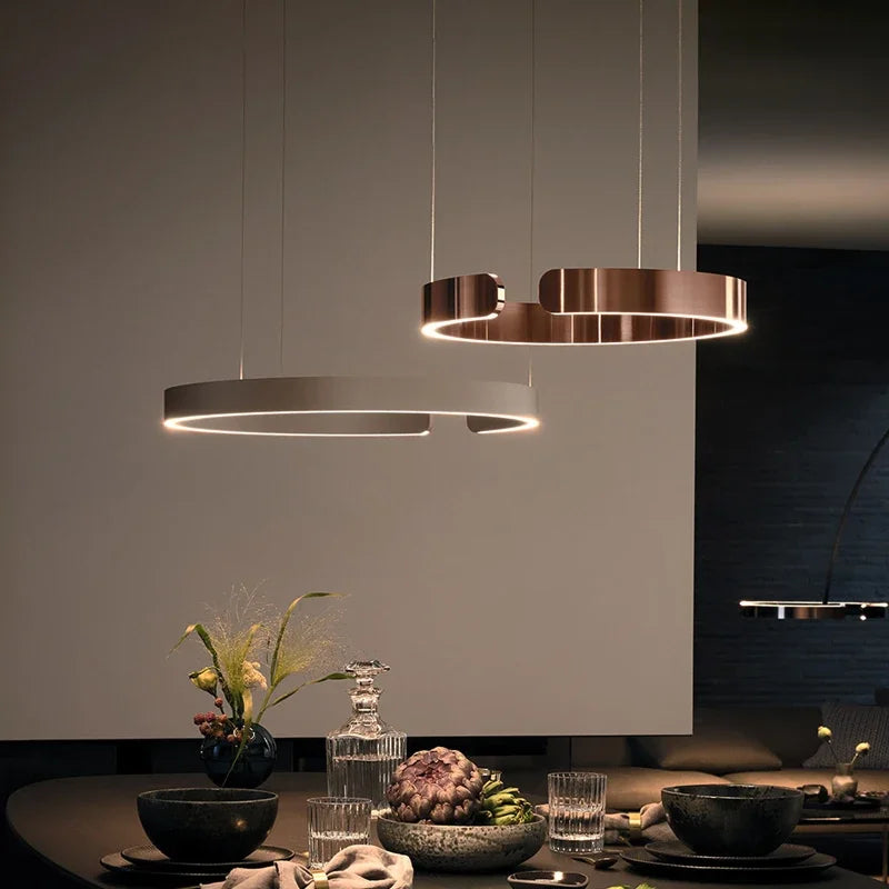 Pendant Light - Nordic Ring Led Pendant Lamps Dimmable Black Gold Home Decor Fixture SW-36210345 - SWEET-LIGHTS