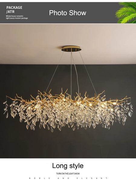Pendant Light - Modern Luxury Crystal Branches Chandelier LED Fixture SW-36210457 - SWEET-LIGHTS