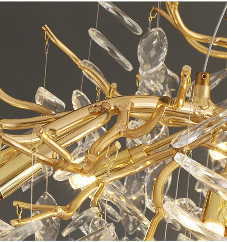Chandelier - Luxury Gold Crystal LED Pendant Lamp Indoor Villa Lighting SW-36210457 - SWEET-LIGHTS