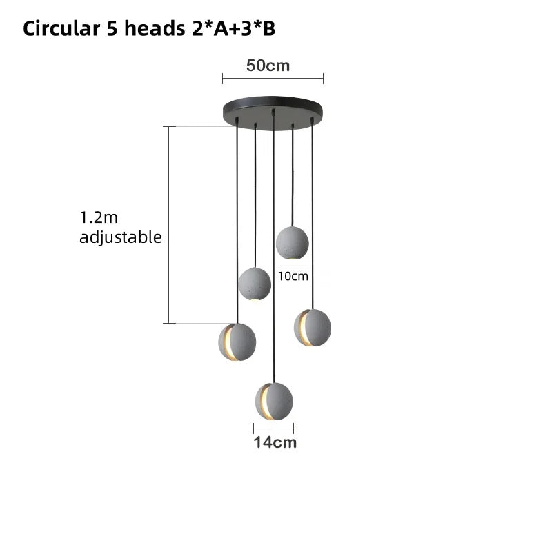 Pendant Light - Minimalist Cement Chandelier Modern Planet Moon Pendant Lights for Bedroom Dining Room Bar SW-36210458 - SWEET-LIGHTS