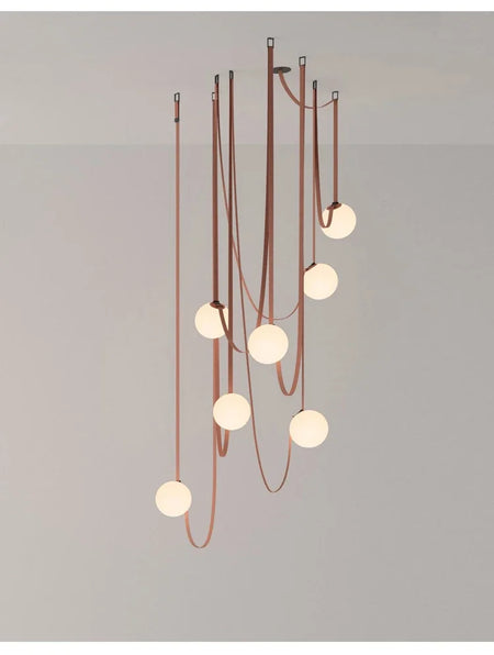 Pendant Light - Nordic Leather Chandelier LED Lamps for Duplex SW-36210345 - SWEET-LIGHTS