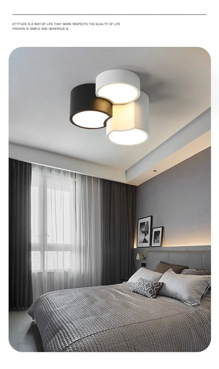 Ceiling Light - Modern Minimalist Geometric Black and White Lamp SW-36214012 - SWEET-LIGHTS