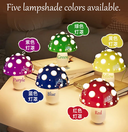 Table Lamp - Fly Amanita Mushroom Lamp with Dual Color LED G9 Bulb USB Rechargeable Desk Light SW-36210458 - SWEET-LIGHTS