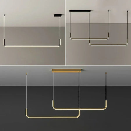 Pendant Light - Modern LED Strip Chandelier Gold Indoor Lamp SW-36210345 - SWEET-LIGHTS