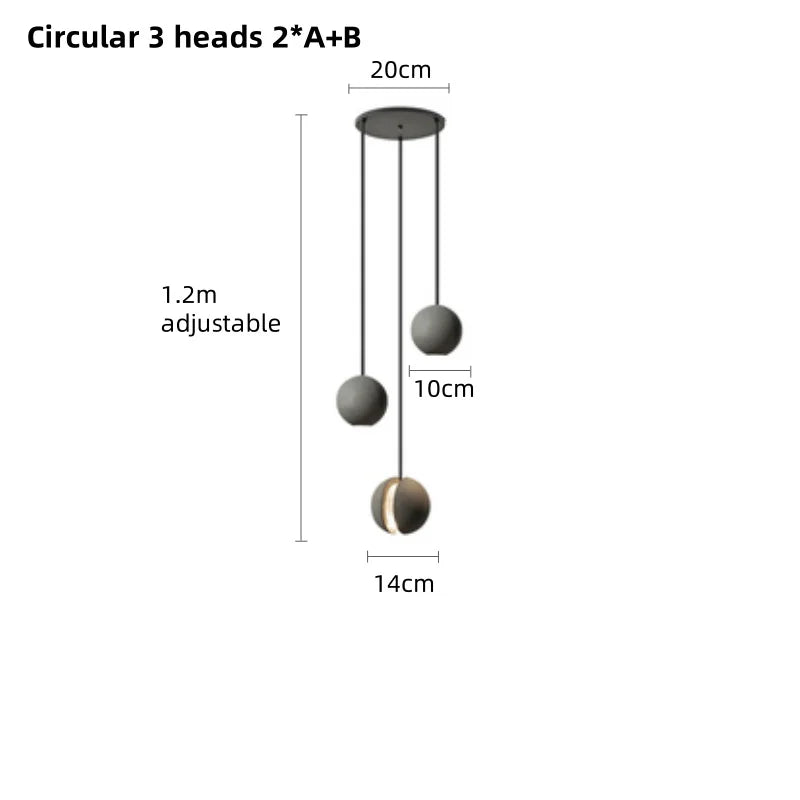 Pendant Light - Minimalist Cement Chandelier Modern Planet Moon Pendant Lights for Bedroom Dining Room Bar SW-36210458 - SWEET-LIGHTS
