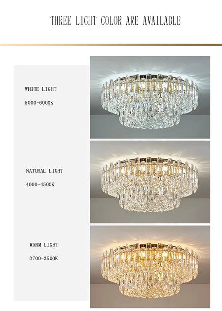 Chandelier - Modern Luxury Clear Amber Crystal Ceiling Lamp Elegant LED Lighting SW-36210234 - SWEET-LIGHTS