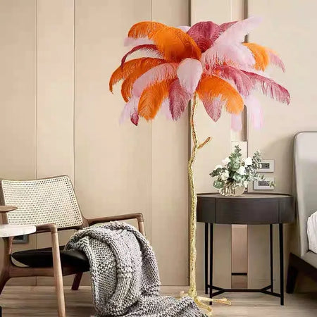 Floor Lamp - Nordic LED Ostrich Feather Deco Gold Resin SW-36210457 - SWEET-LIGHTS