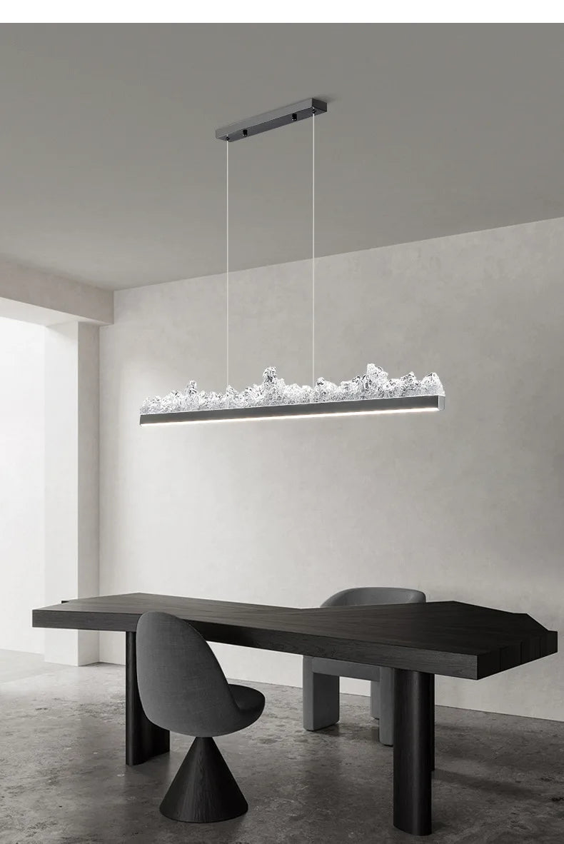 Pendant Light - Italian Minimalist Iceberg Chandeliers Modern Luxury Long Strip Hanging Lights for Bedroom Dining Room Kitchen Island Led Lamp SW-36210123 - SWEET-LIGHTS