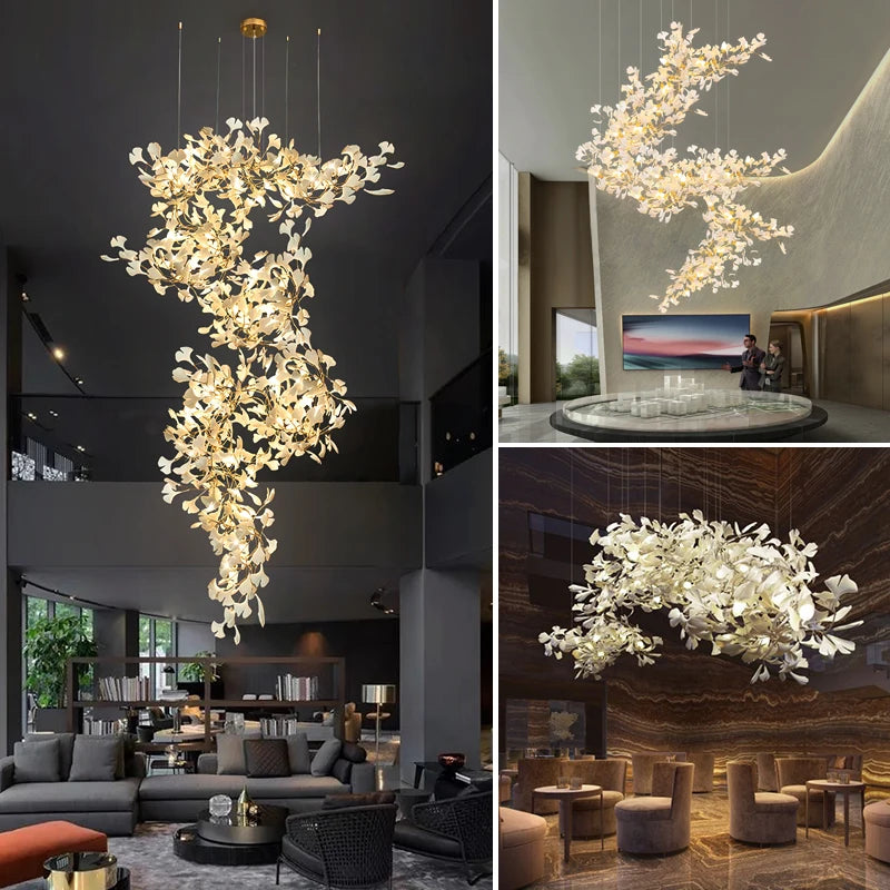 Chandelier - Nordic Ginkgo Leaf Hanging Light for Modern Spaces SW-36210789 - SWEET-LIGHTS