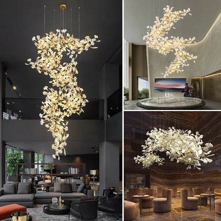 Chandelier - Nordic Ginkgo Leaf Hanging Light for Modern Spaces SW-36210789 - SWEET-LIGHTS