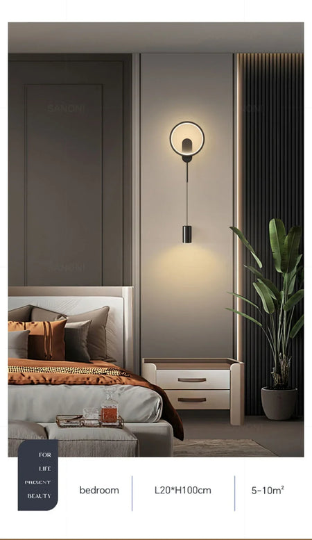 Wall Light - LED Wall Lamp Hallway Aisle Bedroom Sconce Modern Black Gold Fixture SW-36210348 - SWEET-LIGHTS