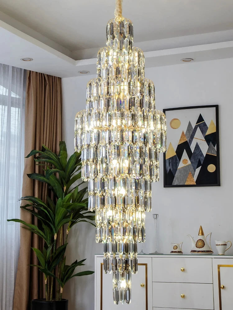 Chandelier - Duplex Building Villa Living Room Crystal Lamp SW-36210457 - SWEET-LIGHTS