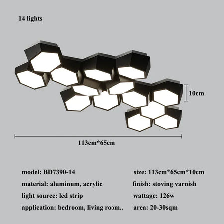 Ceiling Light - Nordic Designer Honeycomb Ceiling Lamp LED Alloy SW-36210345 - SWEET-LIGHTS
