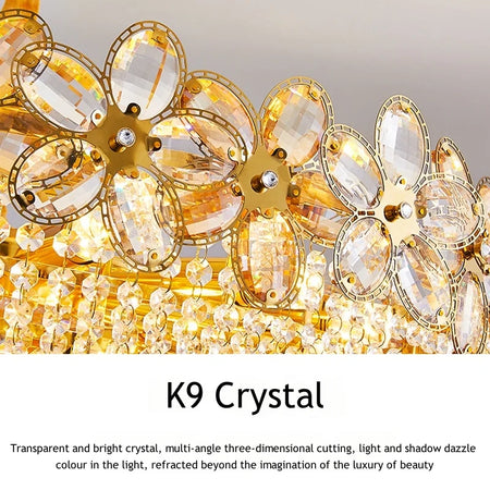 Chandelier - Modern Flower Crystal Tassel Ceiling Pendant Lights SW-36210347 - SWEET-LIGHTS