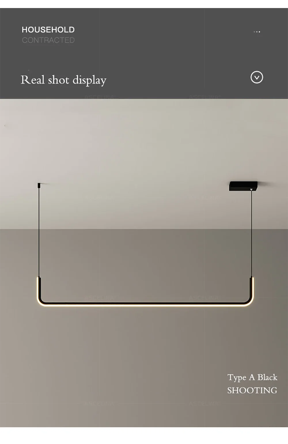 Pendant Light - Modern LED Strip Chandelier Gold Indoor Lamp SW-36210345 - SWEET-LIGHTS