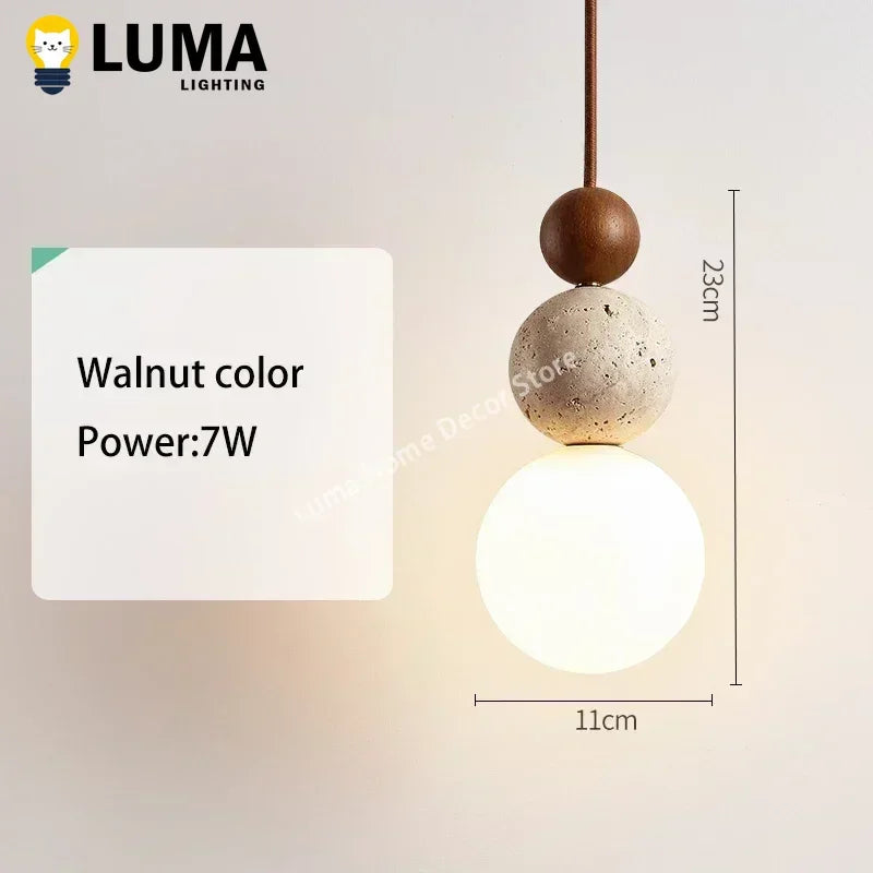 Pendant Light - Luma Cream Yellow Travertine Stone Lamp SW-36210324 - SWEET-LIGHTS