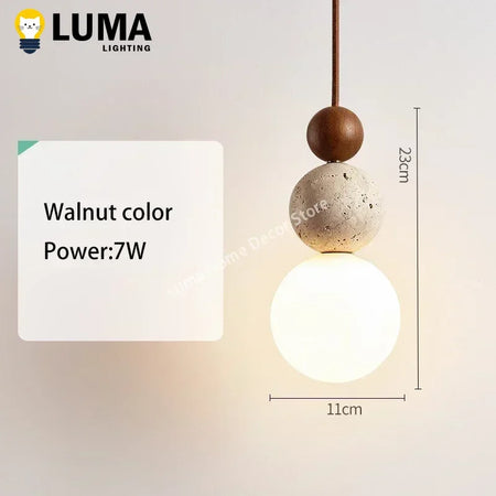 Pendant Light - Luma Cream Yellow Travertine Stone Lamp SW-36210324 - SWEET-LIGHTS