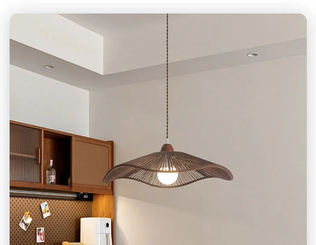 Pendant Light - SANDYHA Japanese Retro Walnut Hemp Rope Lamp SW-36210923 - SWEET-LIGHTS