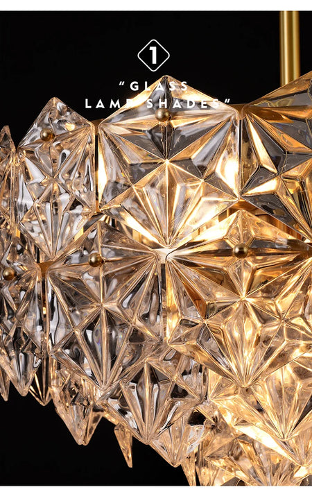 Chandelier - Modern Snow Glass Luxury for High-End Villa SW-36210478 - SWEET-LIGHTS