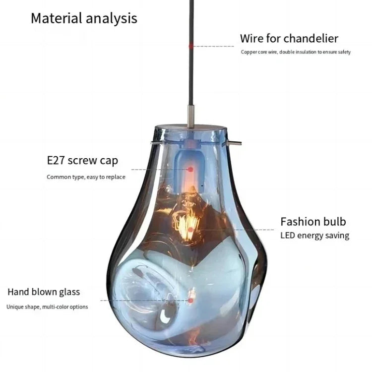 Pendant Light - Art Colorful Glass Chandelier for Dining SW-36210345 - SWEET-LIGHTS