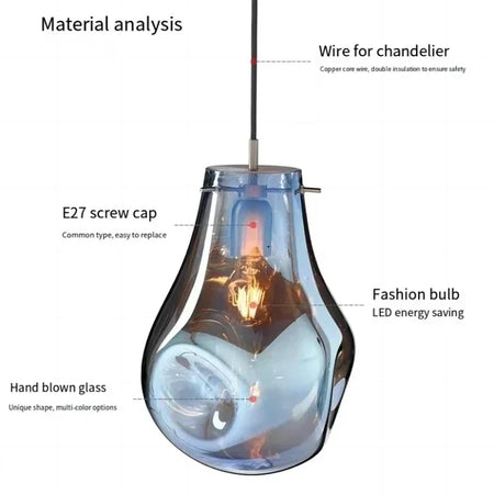 Pendant Light - Art Colorful Glass Chandelier for Dining SW-36210345 - SWEET-LIGHTS