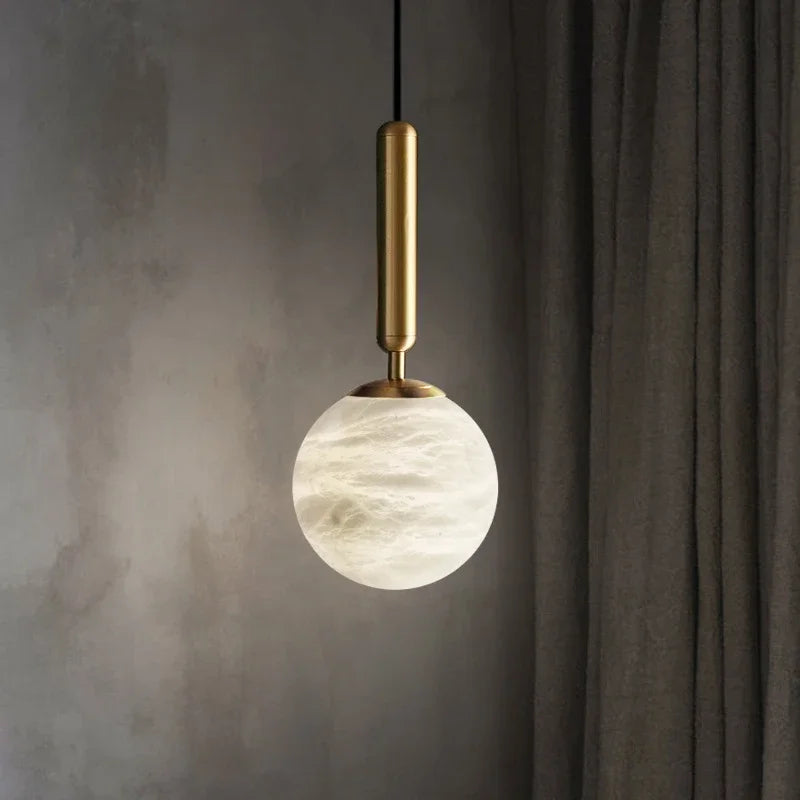 Pendant Light - Modern Marble All Copper Single Head Lamp SW-36210789 - SWEET-LIGHTS