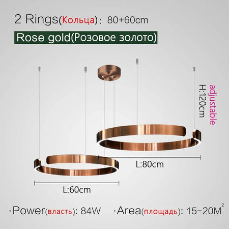 Pendant Light - Nordic Ring Led Pendant Lamps Dimmable Black Gold Home Decor Fixture SW-36210345 - SWEET-LIGHTS