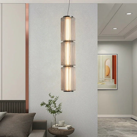 Pendant Light - Restaurant Long Stripe Smoke Gray Glass LED Lamp SW-36210456 - SWEET-LIGHTS