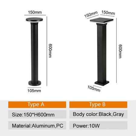 Outdoor Light - LED Outdoor Garden Lamp IP65 Waterproof Aluminum Bollard SW-36210678 - SWEET-LIGHTS