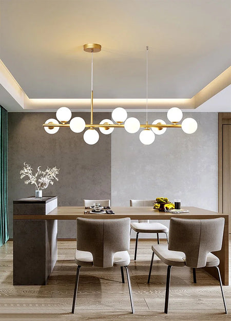 Pendant Light - Modern Long Dining Room Chandelier Glass Ball Lampshade Light Over The Table Kitchen Office Pendant Lamp Home Decor Luminaires SW-36210789 - SWEET-LIGHTS