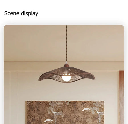 Pendant Light - SANDYHA Japanese Retro Walnut Hemp Rope Lamp SW-36210923 - SWEET-LIGHTS