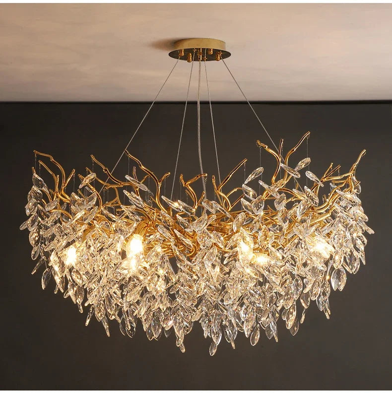 Chandelier - Luxury Gold Crystal LED Pendant Lamp Indoor Villa Lighting SW-36210457 - SWEET-LIGHTS