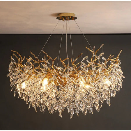 Chandelier - Luxury Gold Crystal LED Pendant Lamp Indoor Villa Lighting SW-36210457 - SWEET-LIGHTS