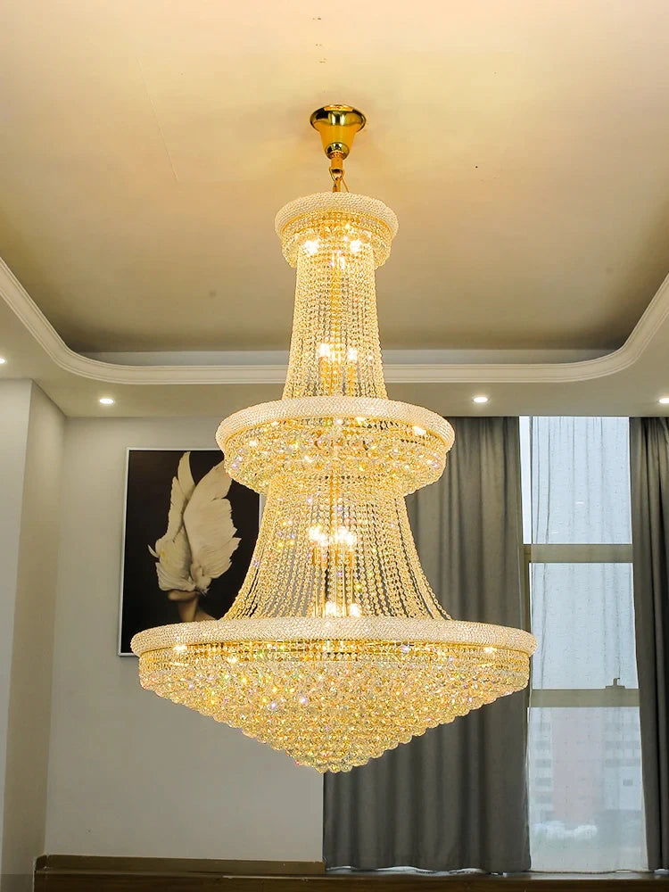 Chandelier - Luxury Living Room Crystal Staircase Chrome Lighting SW-36210789 - SWEET-LIGHTS