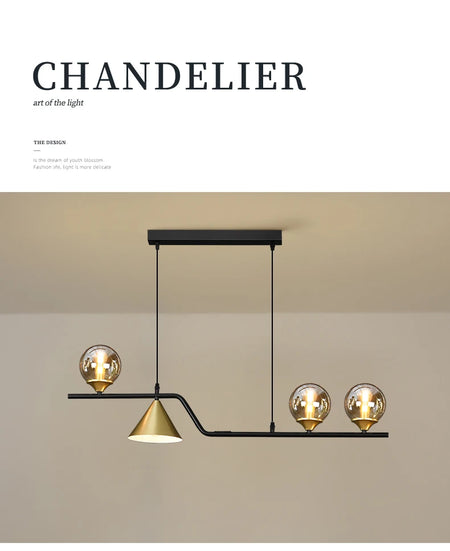 Pendant Light - Nordic Black LED Chandelier E14 Glass Ball SW-36210374 - SWEET-LIGHTS