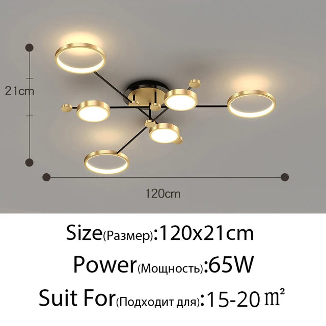Ceiling Light - Modern LED Chandelier Gold Frame Indoor SW-36210347 - SWEET-LIGHTS