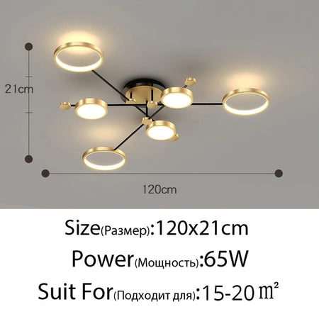 Ceiling Light - Modern LED Chandelier Gold Frame Indoor SW-36210347 - SWEET-LIGHTS