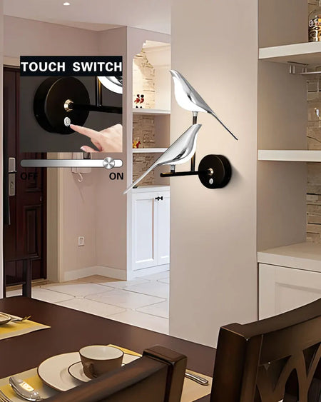 Wall Light - Creative Bird 360° Rotatable LED Wall Lamp Golden Touch Switch SW-36210457 - SWEET-LIGHTS