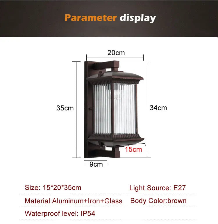 Outdoor Light - Metal Waterproof Outdoor Wall Lamp AC90-260V for Hotel Villa Porch Garden SW-36210457 - SWEET-LIGHTS